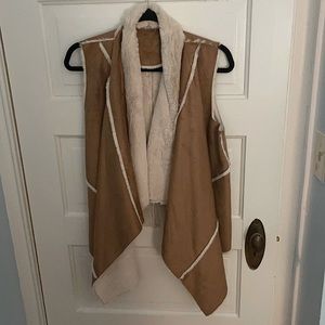 Brown faux suede vest